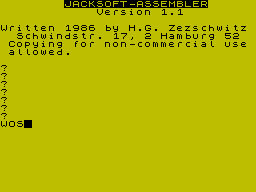 Screen from Jacksoft Assembler