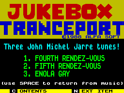 Screen from Jukebox Tranceport