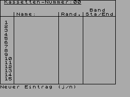 Screen from Kasetten Inhalt