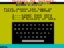 Screen from Key Board Trainer