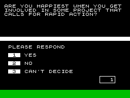Screen from Know Your Own Personality