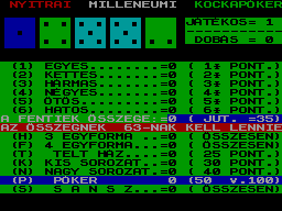 Screen from Kockapoker