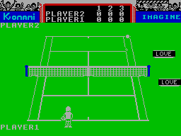 Screen from Konami's Tennis