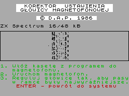 Screen from Korektor Ustawienia Glowicy Magnetofonowej