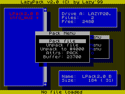 Screen from Lazy Pack