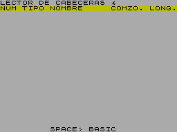 Screen from Lector de Cabeceras