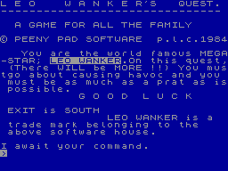 Screen from Leo Wanker's Quest