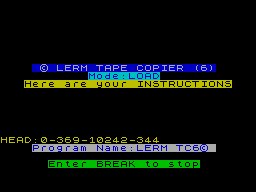 Screen from Lerm Tape Copier 6