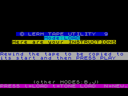 Screen from Lerm Tape Utility 9