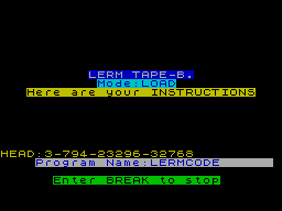 Screen from Lerm Tape Utility B