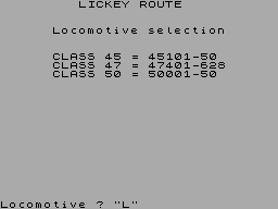 Screen from Lickey Route