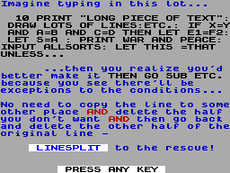 Screen from Linesplit