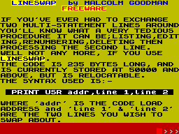 Screen from Lineswap