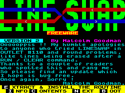 Screen from Lineswap version 2