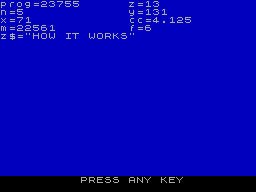 Screen from Listvars