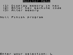 Screen from M/C Monitor