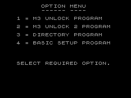 Screen from M3 Unlock
