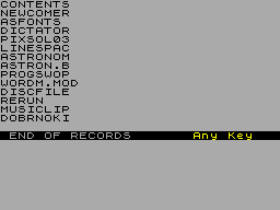 Screen from MJD Discfile