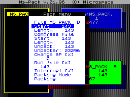Screen from MS Pack