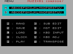 Screen from MUZIX 81 Composer