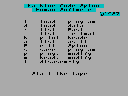 Screen from Machine Code Spion