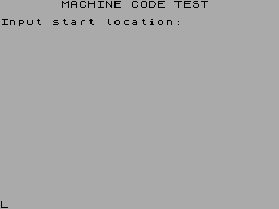Screen from Machine Code Tester