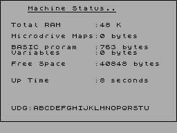 Screen from Machine Status