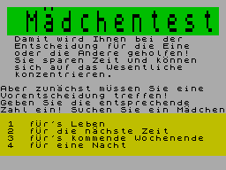 Screen from Maedchentest