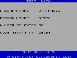 Screen from Magic Message