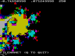 Screen from Mandelbrot Generator