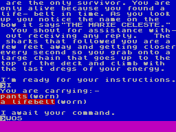 Screen from Marie Celeste Adventure