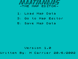 Screen from Martianoids - The Map Editor