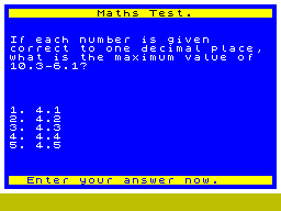 Screen from Mathematics 'O' Level