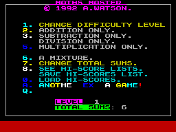 Screen from Maths Master