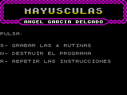 Screen from Mayusculas