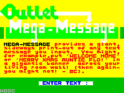 Screen from Mega-Message