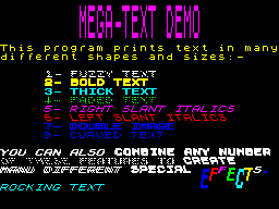 Screen from Mega-Text