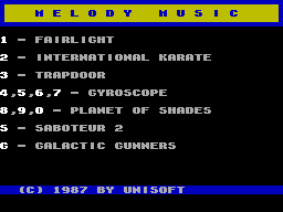 Screen from Melody Music