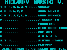 Screen from Melody Music V