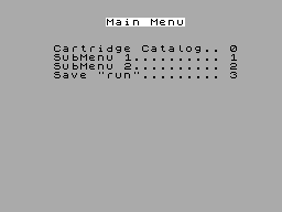 Screen from Menu