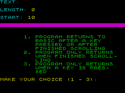 Screen from Message Scroller 2