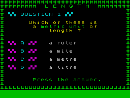 Screen from Metrics Quiz
