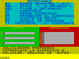 Screen from Micro-Calc
