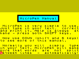 Screen from MicroPen