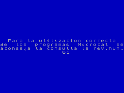 Screen from Microcat
