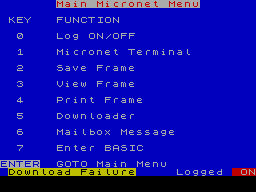 Screen from Micronet