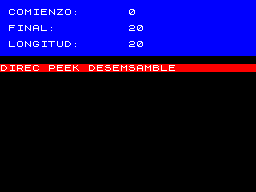 Screen from Mini-Desensamblador