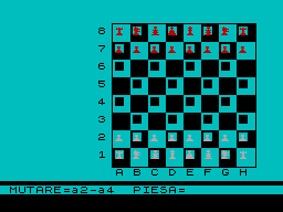 Screen from Minichess Table Simulator