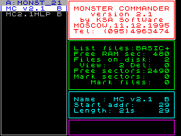 Screen from Monster Commander