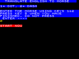 Screen from Morse Trainer